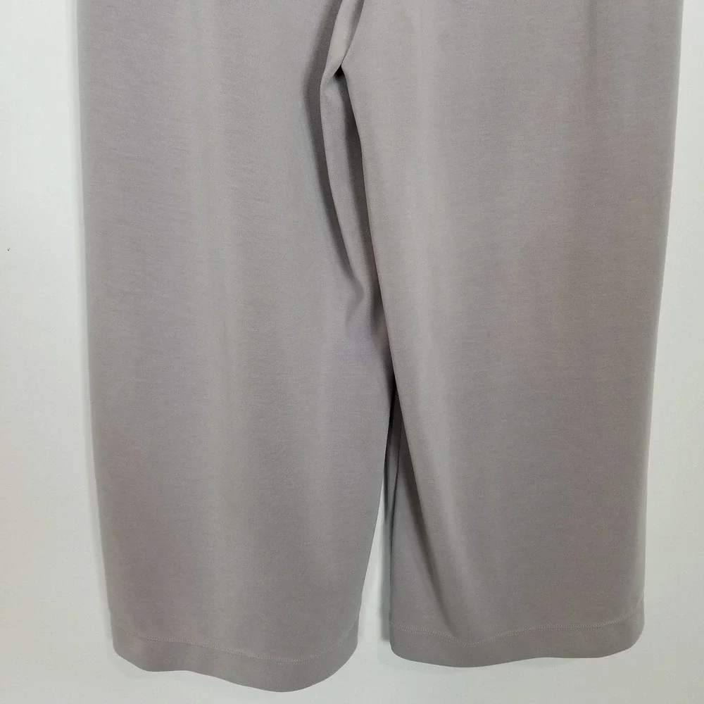 Athleta Light Gray Cropped Wide-Leg Pants